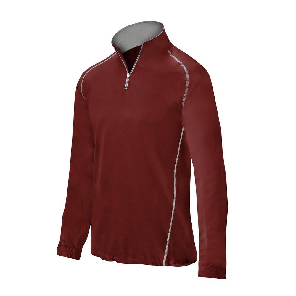 Mizuno Men's Comp 1/4 Zip Batting Jacket Burgundy (350570-FBH)